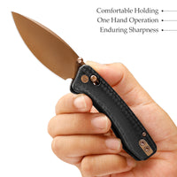 Koala-CG Crossbar Lock EDC Folding Pocket Knife,2.56'' N690 Steel Blade, Carbon Fiber G10 Handle