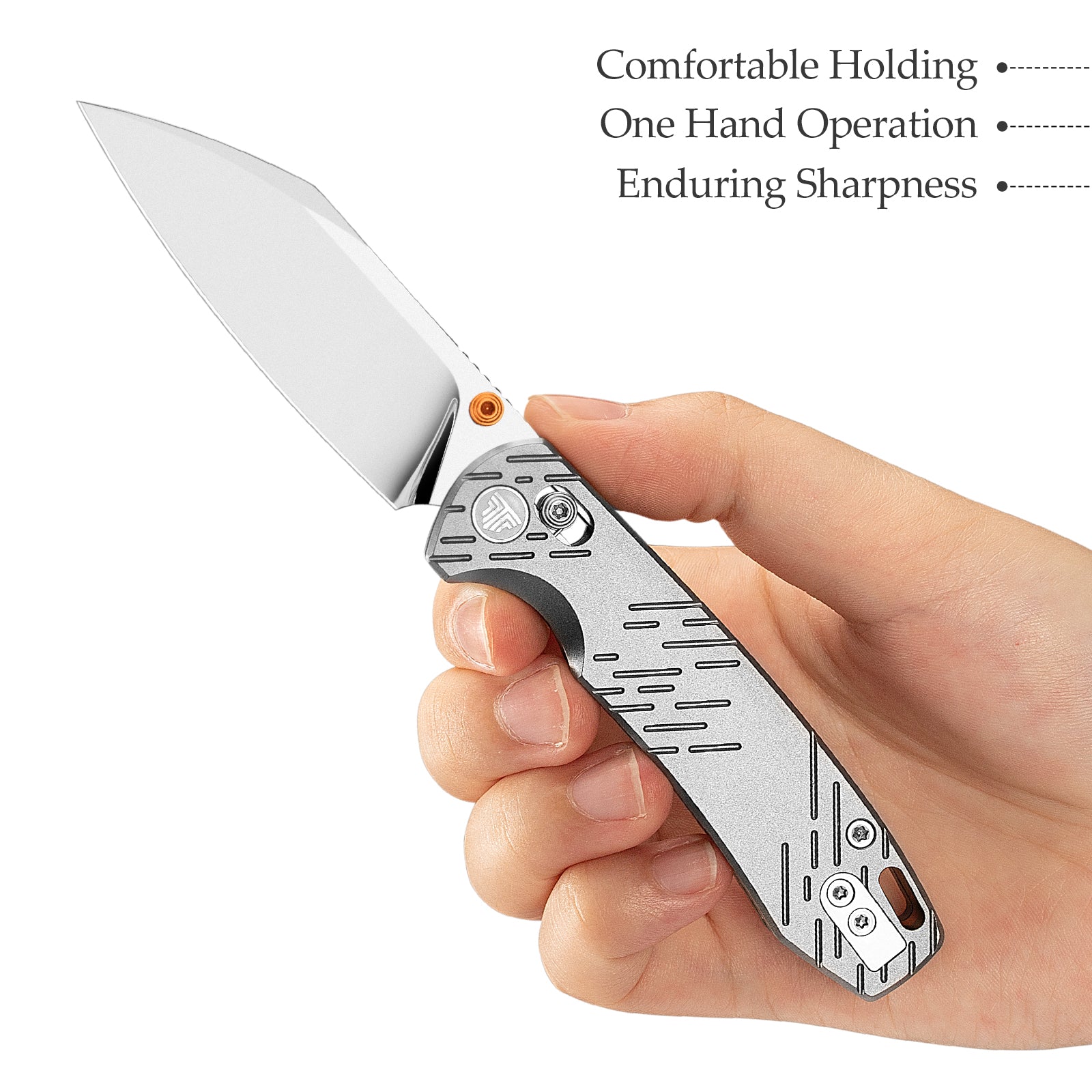 Firefly Ultra-M Crossbar Lock EDC Folding Pocket Knife,2.99" M390 Mirror Finished Steel Blade,Titanium Handle