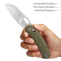 Lamb-03G Crossbar Lock EDC Folding Pocket Knife,N690 Steel Blade,G10 Handle