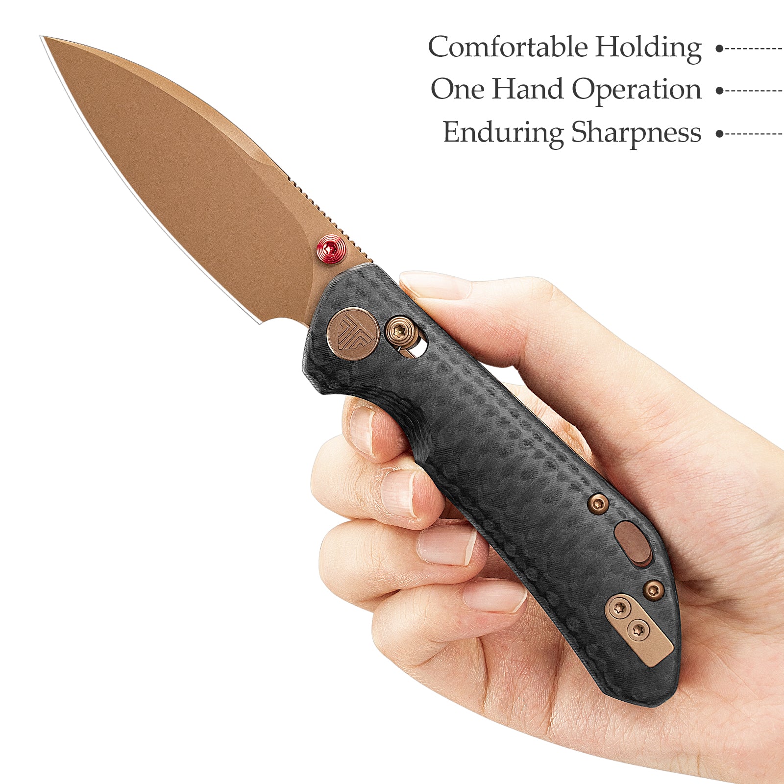 Складаний кишеньковий ніж Hornet-04G Axis Lock EDC, лезо 3,34 дюйма зі сталі 14C28N, ручка з мікарти
