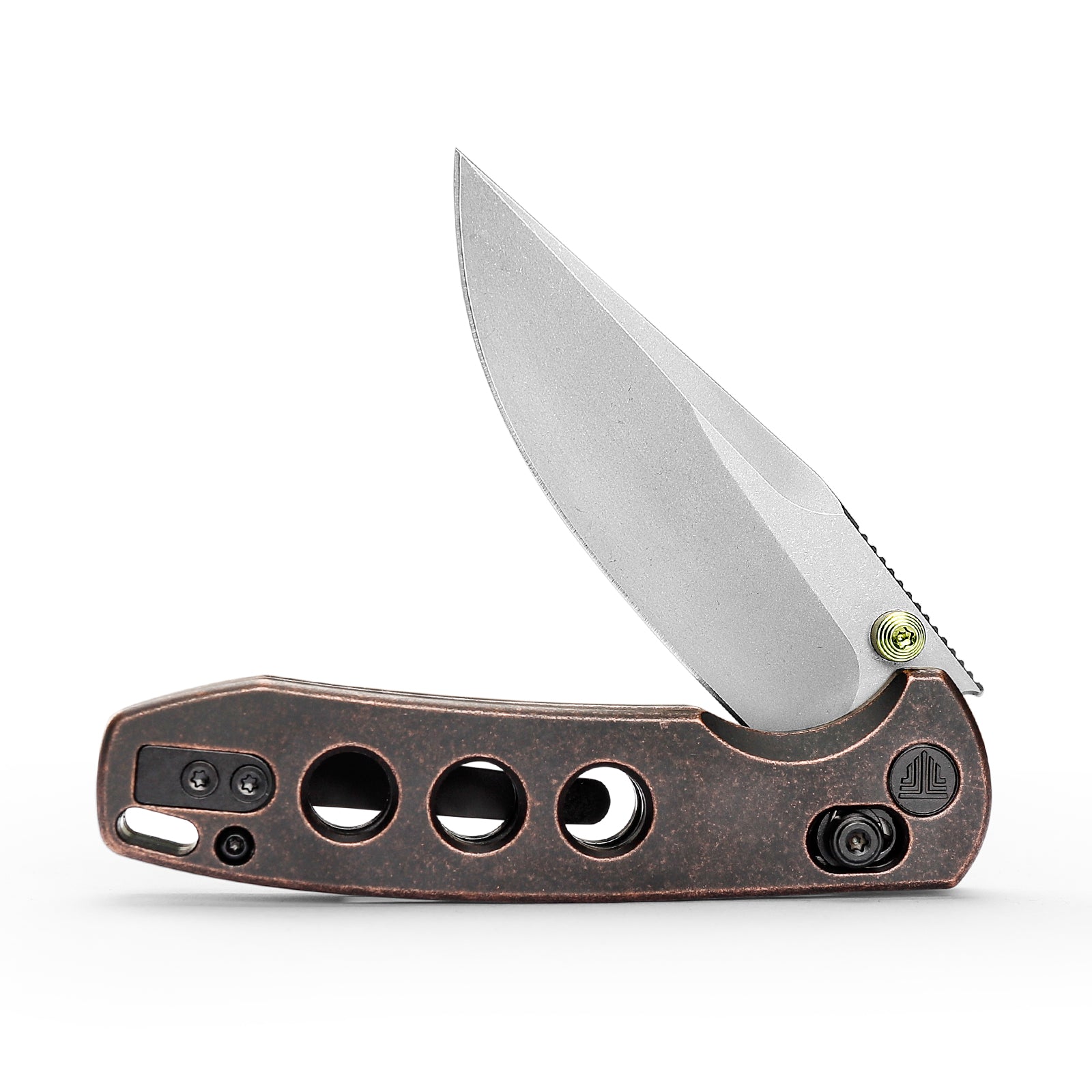 Butterfly-CU Crossbar Lock EDC Folding Pocket Knife,3.03'' 14C28N Steel Blade,Copper Handle