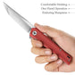 Equ-04R Flipper & Front Flipper Liner Lock,3.58" 10Cr15CoMoV Steel Red Satin & Stonewash Blade,Micarta Handle