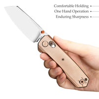 Scarab-M Crossbar Lock EDC Folding Pocket Knife,2.99" M390 Steel Blade,Titanium Handle