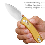 Koala-Y Crossbar Lock EDC Folding Pocket Knife,2.56'' N690 Steel Blade,Ultem Handle