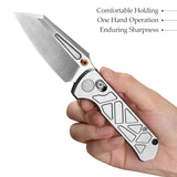 Skarn-W Crossbar Lock EDC Folding Pocket Knife,2.9'' M390 Steel Blade, Titanium Handle