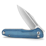 Antliae-04LMW Button Lock Folding Pocket Knife,3.26" 14C28N Steel,Micarta Handle