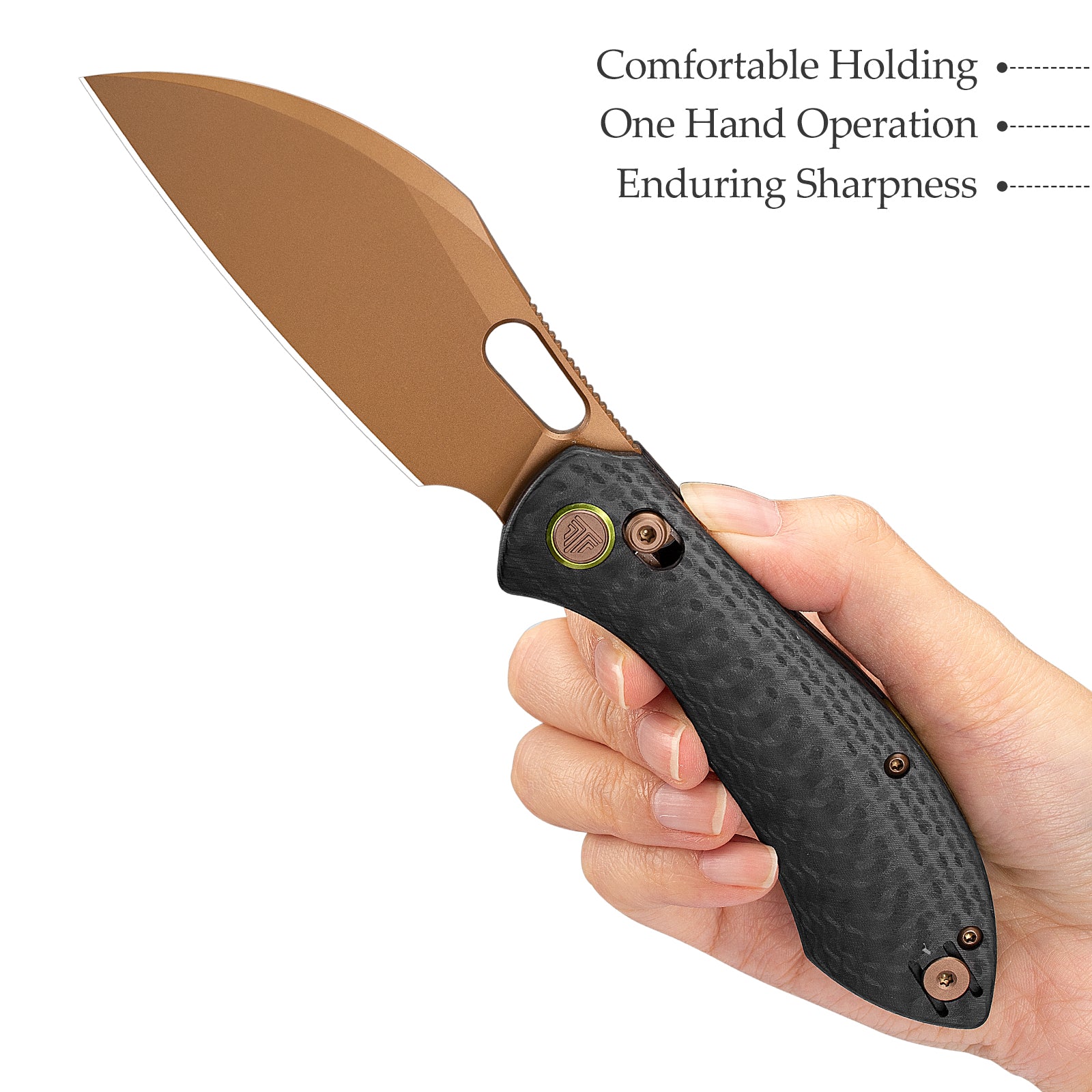 Batwing-CG/L Crossbar Lock Folding Pocket Knife,3.4'' 14C28N Steel Blade,Carbon Fiber G10 Handle