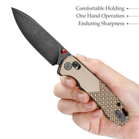 Dragonfly-Z Axis Lock EDC Folding Pocket Knife, 2.99'' M390 Steel Blade, Titanium Handle