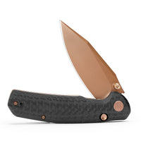 Hornet Pro-CG Button Line Lock EDC Folding Pocket Knife,3.34" 14C28N Steel Blade,Carbon Fiber G10 Handle