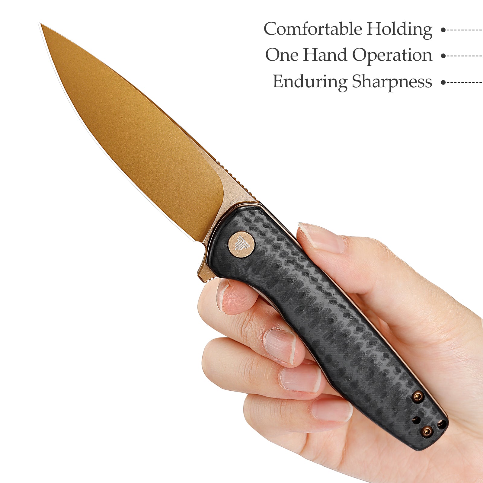 Hummingbird-CG Liner Lock EDC Folding Pocket Knife 2.99'' 14C28N Steel Blade,Carbon Fiber Style G10 Handle