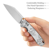 Firefly Ultra-ST Crossbar Lock EDC Folding Pocket Knife,2.99" Titanium Blade,Titanium Handle