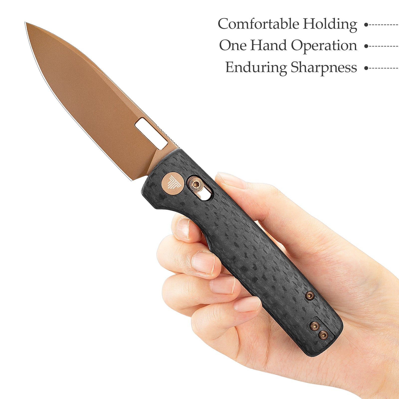 Sabretooth-CG Crossbar Lock Folding Pocket Knife,3.4'' 14C28N Steel Blade,  Carbon Fiber G10Micarta Handle