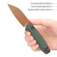Firefly-GM Crossbar Lock EDC Folding Pocket Knife,2.99" 14C28N Steel Blade,Micarta Handle