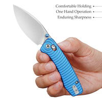 Koala-L Crossbar Lock EDC Folding Pocket Knife,2.56'' N690 Steel Blade,Aluminum Handle