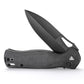 Crateris-04B Button Lock Folding Pocket Knife,3.38" 14C28N Steel,Micarta Handle