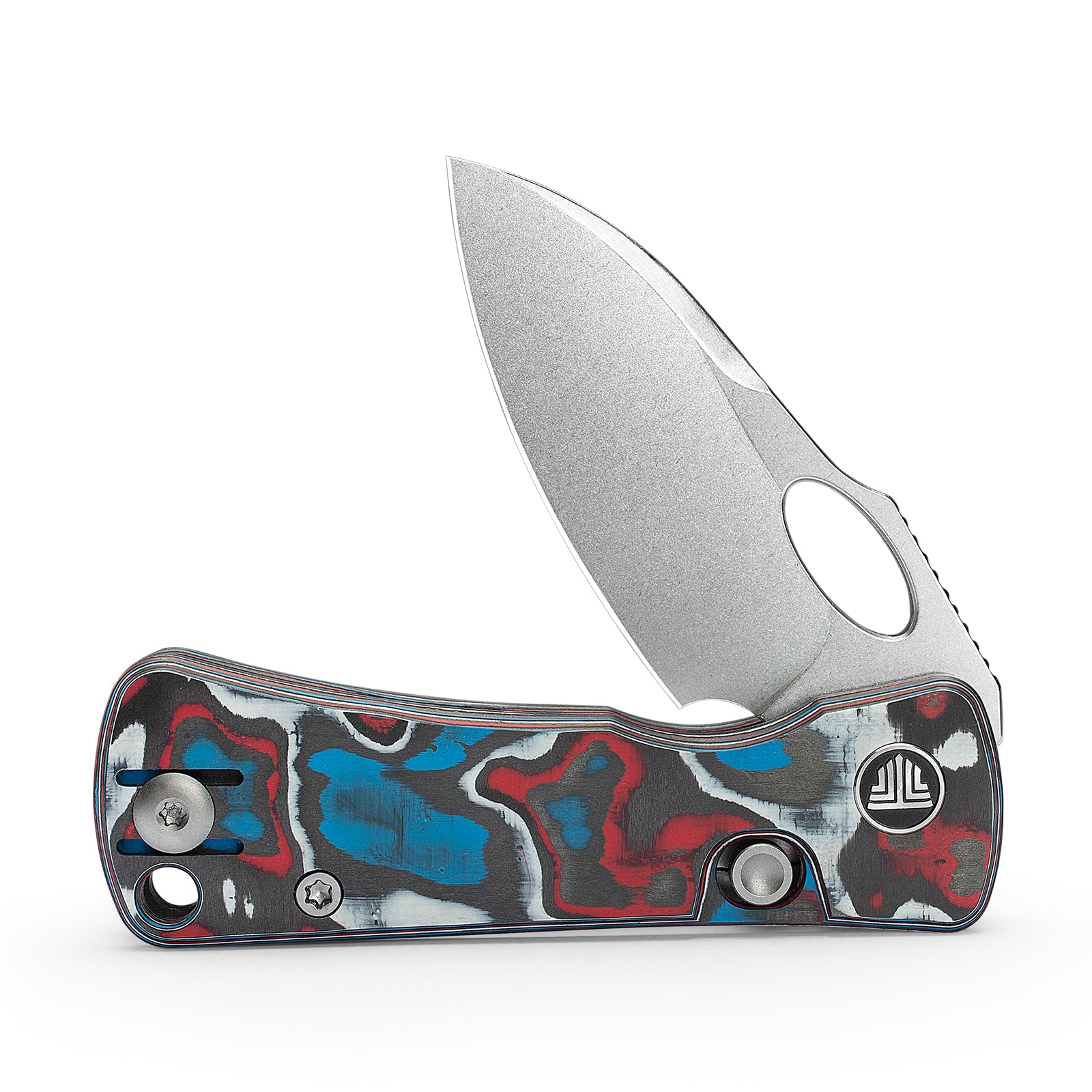 Andromeda-CW Button Liner Lock EDC Folding Knfe,2.3" 14C28N Steel Blade,Carbon Fiber Handle