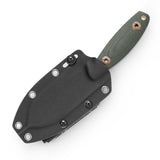 Pumpkin-GM Full-tang Straight Fixed Blade Knife, 3.9‘’14C28N Steel Stonewash Blade, Micarta Handle