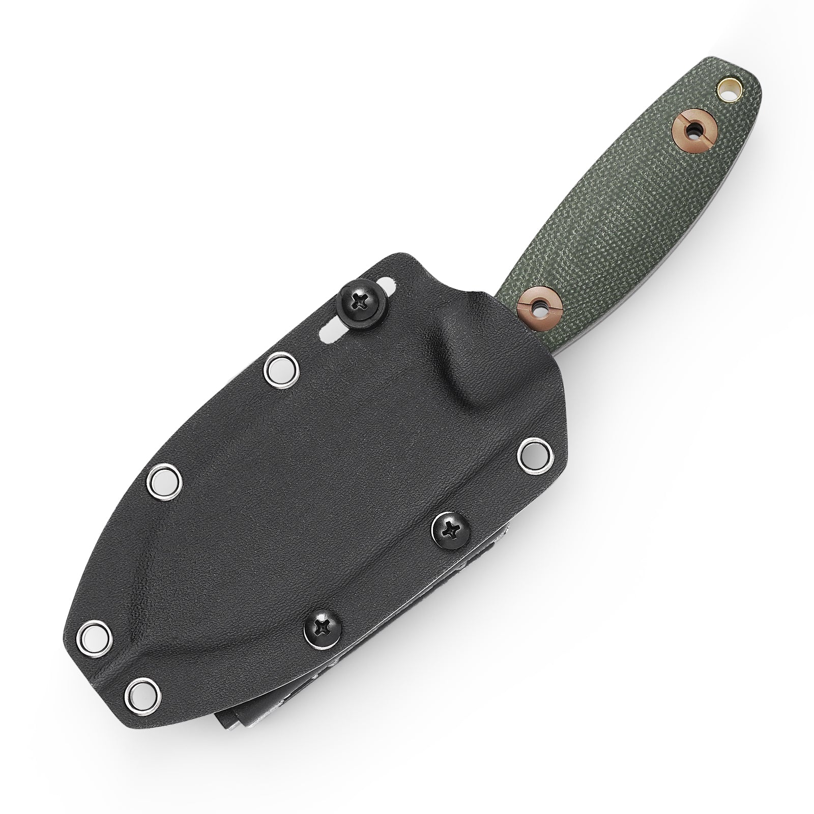 Pumpkin-GM Full-tang Straight Fixed Blade Knife, 3.9‘’14C28N Steel Stonewash Blade, Micarta Handle