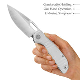 Gecko-WG Liner Lock EDC Folding Pocket Knife,3.4'' 14C28N Steel Blade,G10 Handle