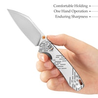 Firefly Ultra-S Crossbar Lock EDC Folding Pocket Knife,2.99" M390 Steel Blade,Titanium Handle