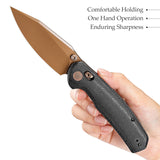 Hornet-BM Crossbar Lock EDC Folding Pocket Knife,3.34" 14C28N Steel Blade,Micarta Handle