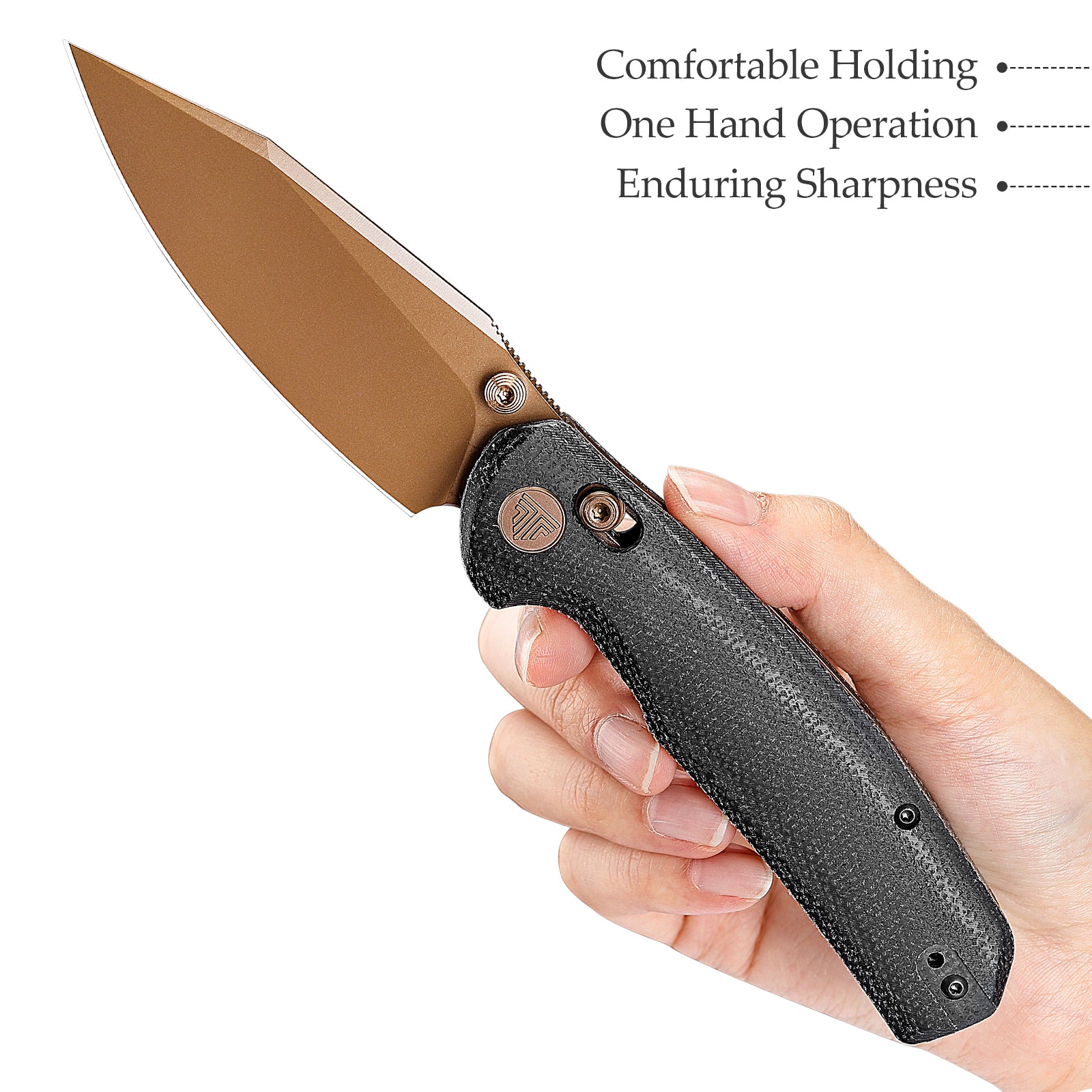 Hornet-BM Crossbar Lock EDC Folding Pocket Knife,3.34" 14C28N Steel Blade,Micarta Handle