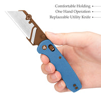 Puppy-LM Crossbar Lock EDC Folding Pocket Knife,2.62'' SK5 Steel Blade,Micarta Handle