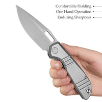 Gecko-S Liner Lock Folding Pocket Knife,3.4'' M390 Steel Blade,Titanium Handle