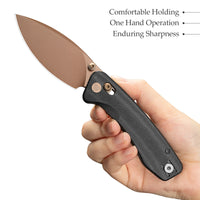 Koala Plus-BM Crossbar Lock EDC Folding Pocket Knife,2.99'' 14C28 Steel Blade, Micarta Handle