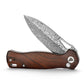 Crateris-01 Button Lock Folding Pocket Knife,3.38" 14C28N Steel,Ironwood Handle