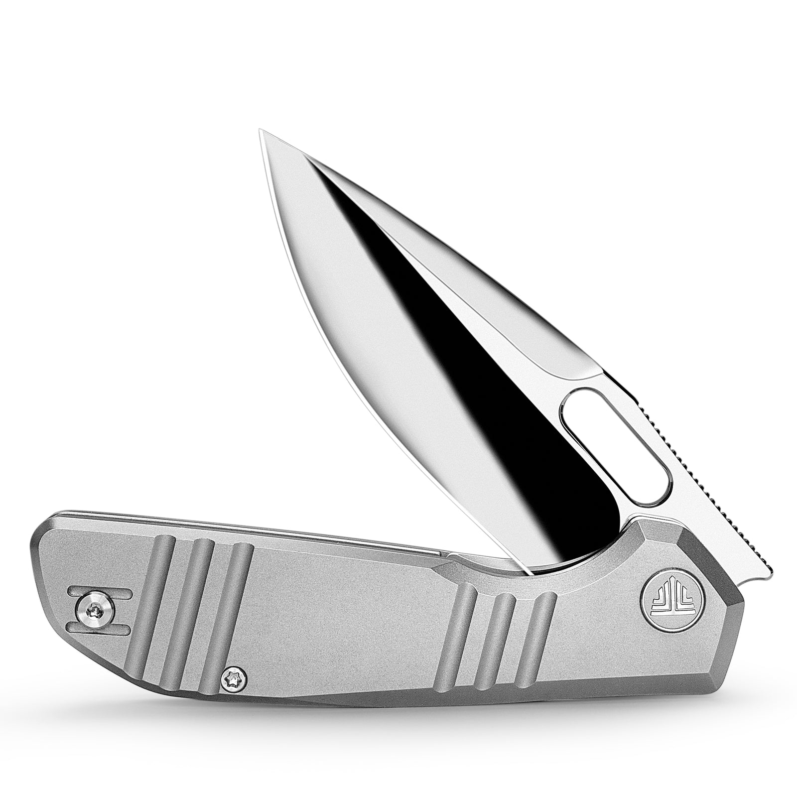 Gecko-M Liner Lock Folding Pocket Knife,Mirror Finished 3.4'' M390 Steel Blade,Titanium Handle