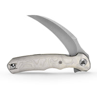 Lacerta-AL Liner Lock EDC Folding Pocket Knife 3.34'' 14C28N Steel Blade,Aluminum Foil Handle,Tiguass Design