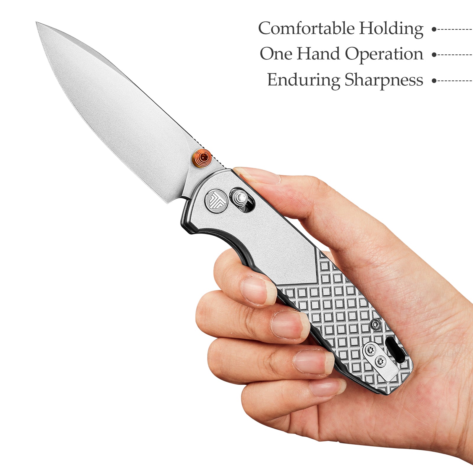 Dragonfly-O Axis Lock EDC Folding Pocket Knife, 2.99'' M390 Steel Blade, Titanium Handle