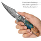 Apus-07C Liner Lock，3.77'' 67 Layesrs Damascus Steel Blade，Steel Bolster & Resin Wood Handle