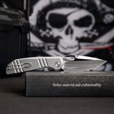 Gecko-M Liner Lock Folding Pocket Knife,Mirror Finished 3.4'' M390 Steel Blade,Titanium Handle