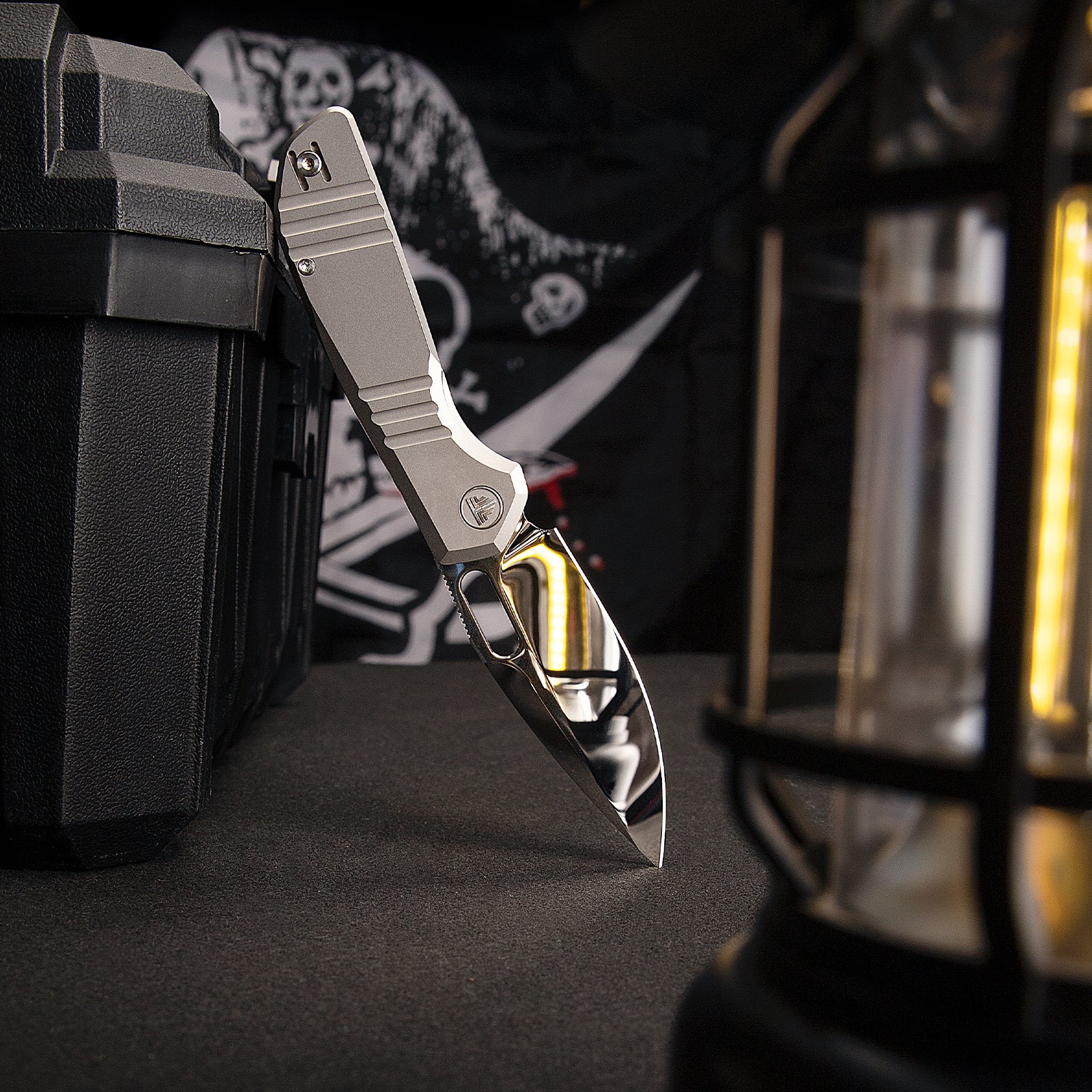 Gecko-M Liner Lock Folding Pocket Knife,Mirror Finished 3.4'' M390 Steel Blade,Titanium Handle