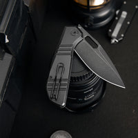 Gecko-B Liner Lock Folding Pocket Knife,3.4'' M390 Steel Blade,Titanium Handle