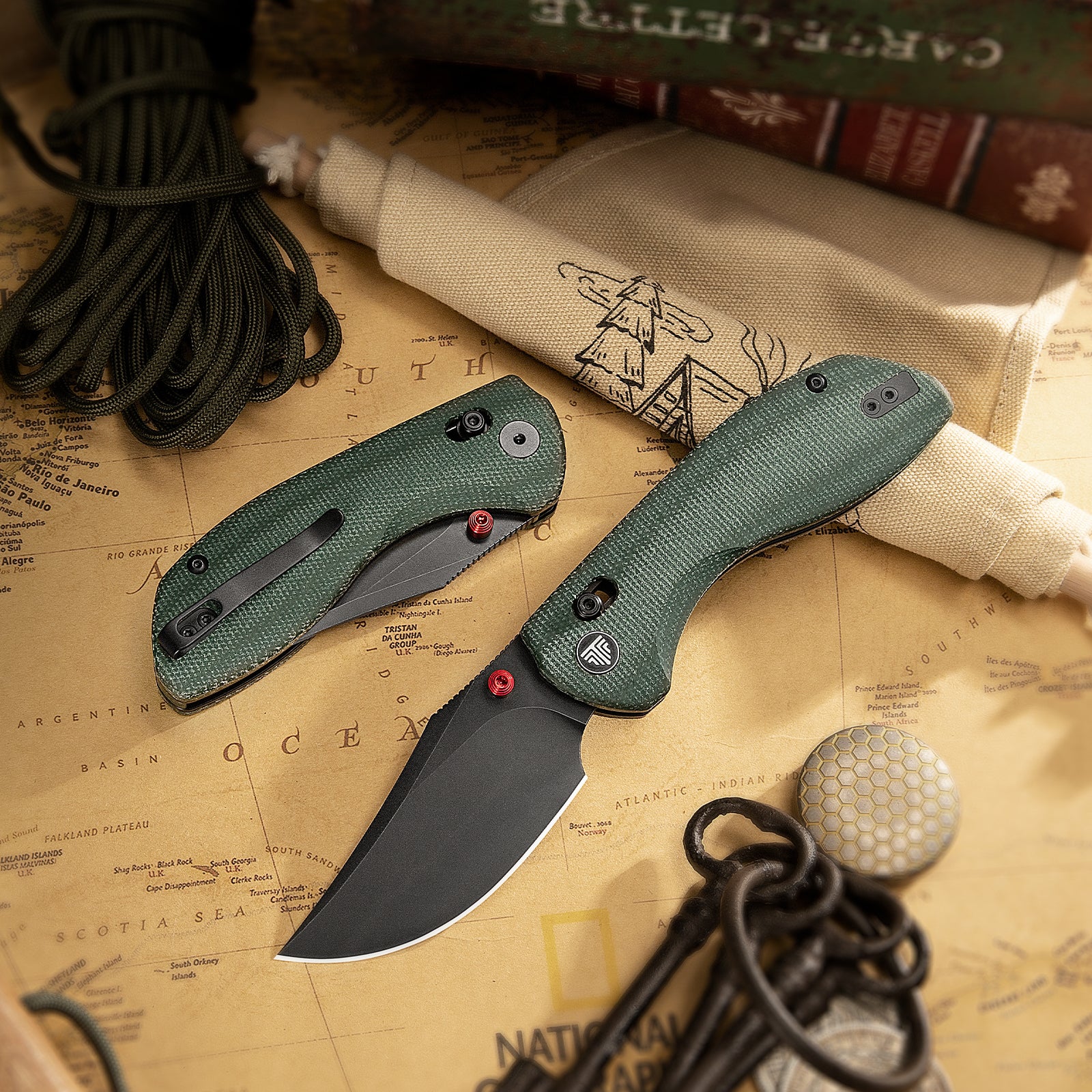 Hippo-GM Crossbar Lock EDC Folding Pocket Knife,3.4" 14C28N Steel Blade,Micarta Handle