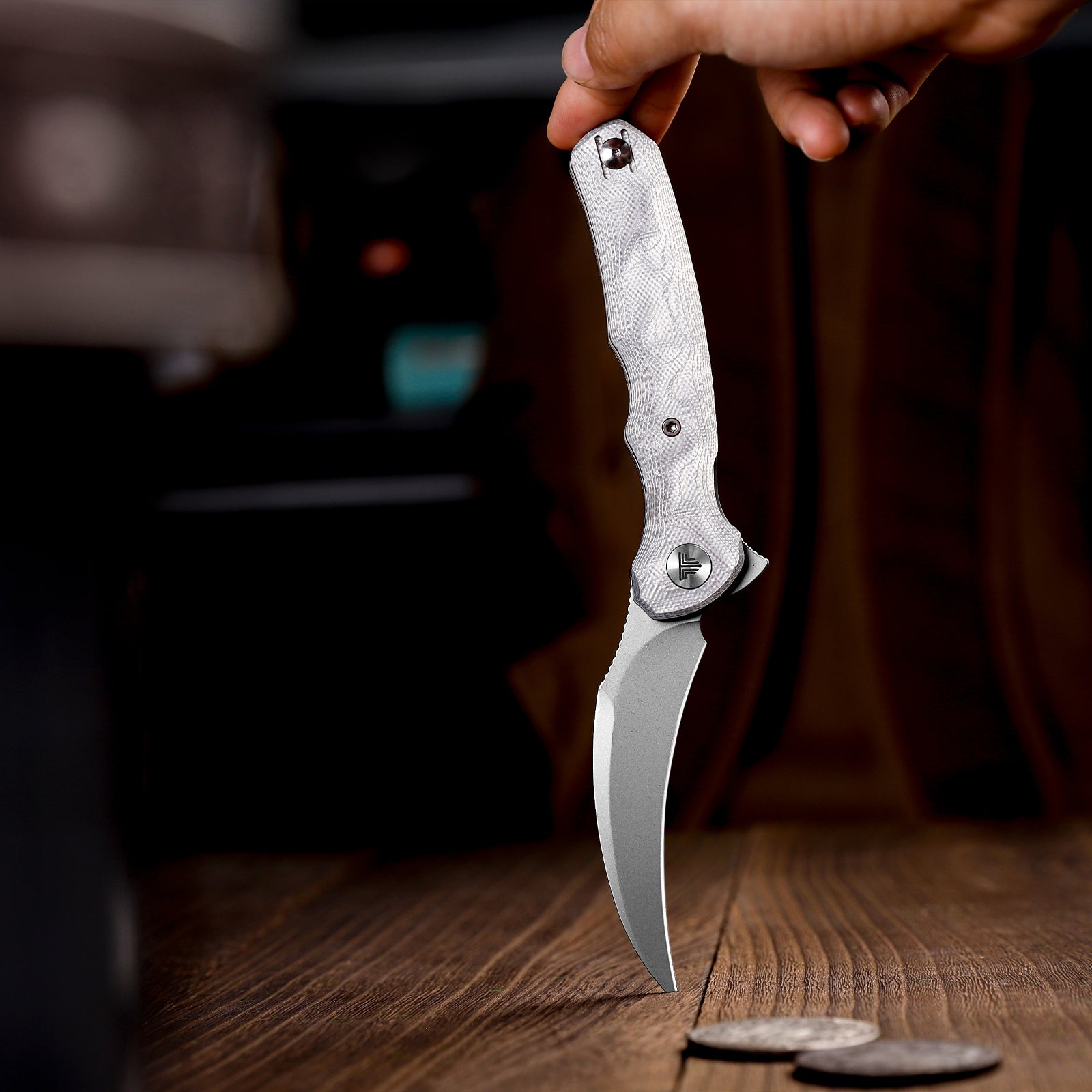 Lacerta-AL Liner Lock EDC Folding Pocket Knife 3.34'' 14C28N Steel Blade,Aluminum Foil Handle,Tiguass Design