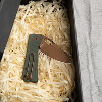 Andromeda-GM Button Liner Lock EDC Folding Knfe,2.3" 14C28N Steel Blade,Micarta Handle