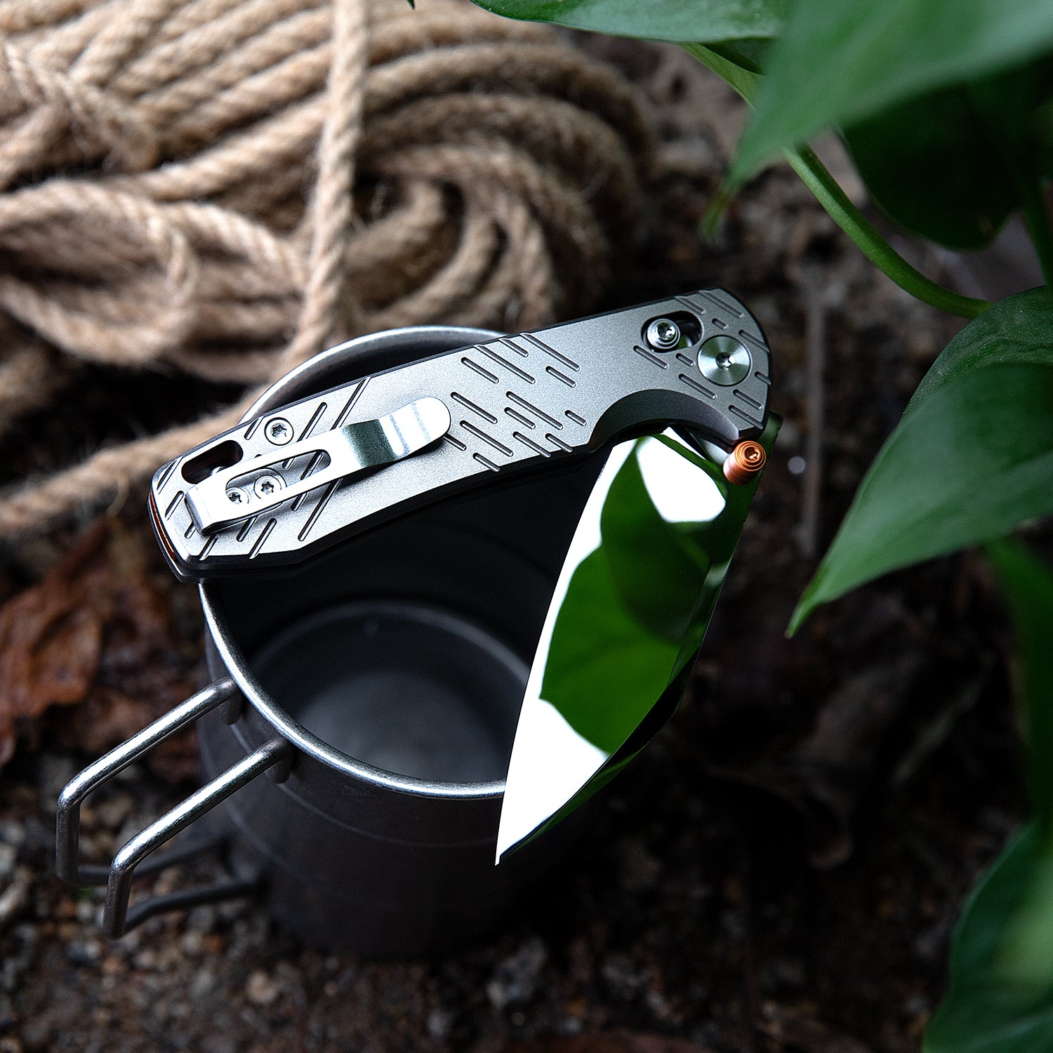 Firefly Ultra-M Crossbar Lock EDC Folding Pocket Knife,2.99" M390 Mirror Finished Steel Blade,Titanium Handle