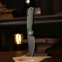 Hornet Pro-GM Button Line Lock EDC Folding Pocket Knife,3.34" 14C28N Steel Blade,Micarta Handle