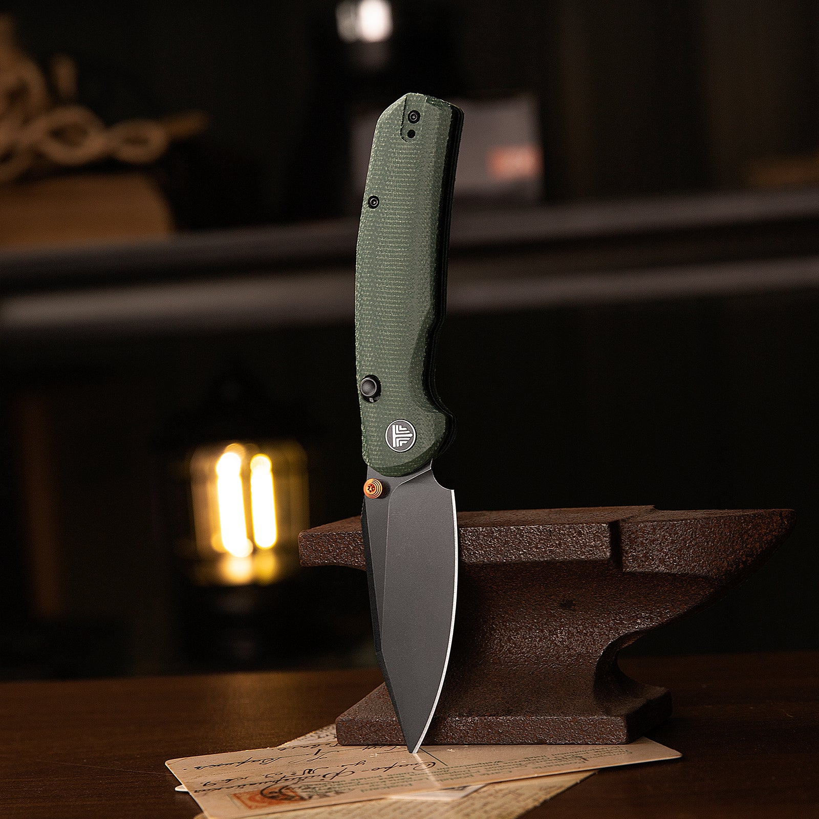 Hornet Pro-GM Button Line Lock EDC Folding Pocket Knife,3.34" 14C28N Steel Blade,Micarta Handle