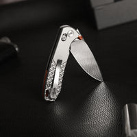 Dragonfly-M Crossbar Lock EDC Folding Pocket Knife, 2.99'' M390 Steel Blade, Titanium Handle