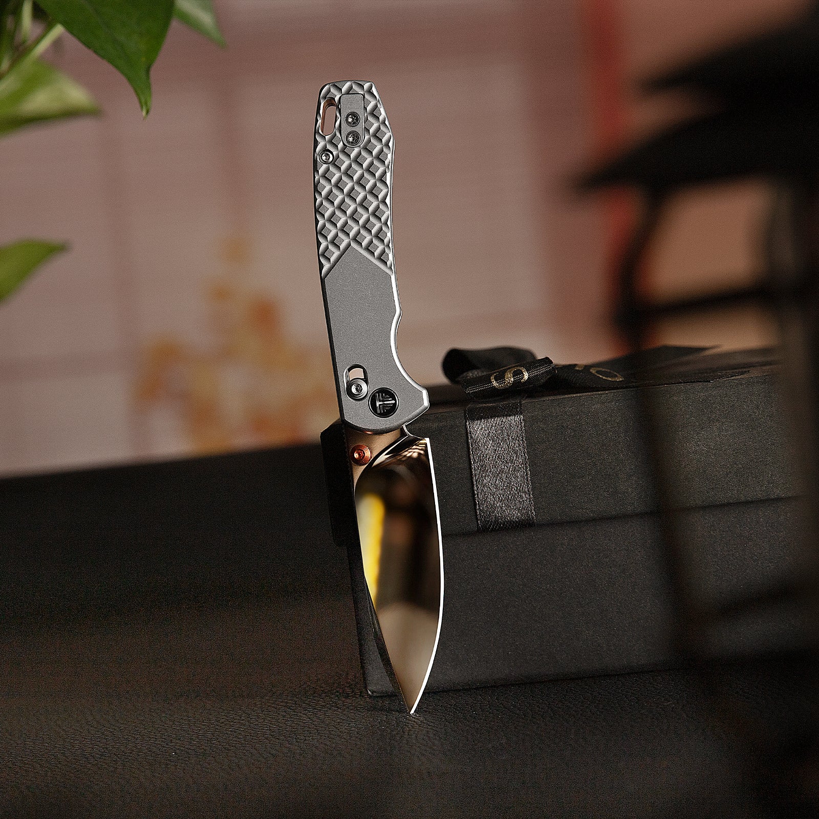 Dragonfly-M Crossbar Lock EDC Folding Pocket Knife, 2.99'' M390 Steel Blade, Titanium Handle