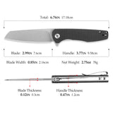 Dickybird-BG Liner Lock EDC Folding Pocket Knife 2.99'' 14C28N Steel Blade,G10 Handle