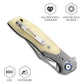 Apus-02W Liner Lock，3.77'' 110 Layesrs Damascus Steel Blade，Bolster & Bone Handle and Sheath