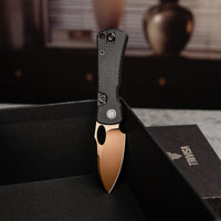 Andromeda-BM Button Liner Lock EDC Folding Knfe,2.3" 14C28N Steel Blade,Micarta Handle
