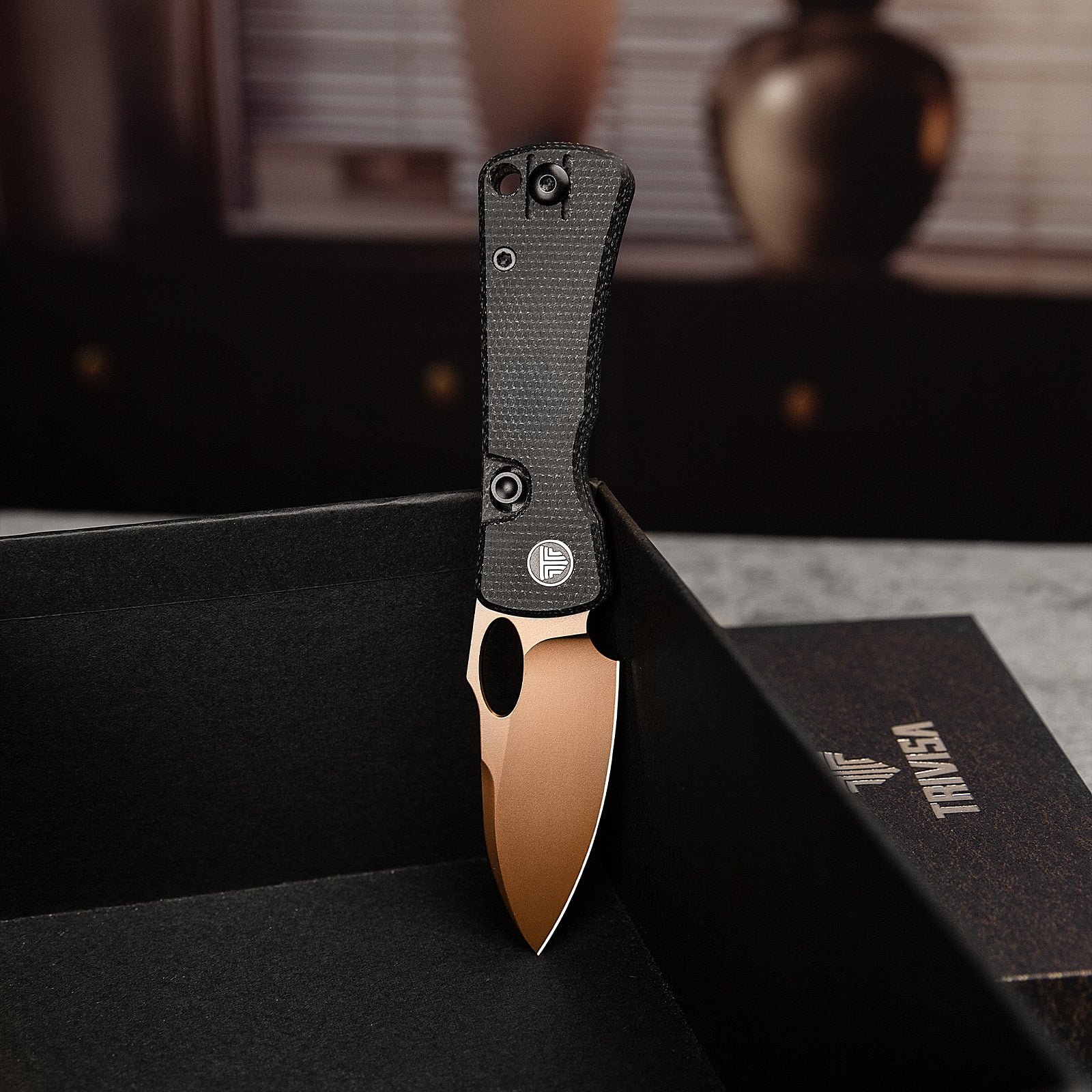 Andromeda-BM Button Liner Lock EDC Folding Knfe,2.3" 14C28N Steel Blade,Micarta Handle