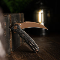 Lacerta-CG Liner Lock EDC Folding Pocket Knife 3.34'' 14C28N Steel Blade,Carbon fiber G10 Handle,Tiguass Design